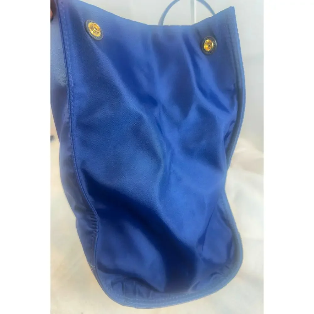 Tory Burch Ella Nylon Tote Royal Blue & Black Leather Logo Bag
